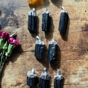 High Quality Black Tourmaline Crystal Pendant